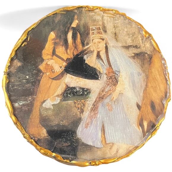 Unique handmade 4 Piece Coaster Set Depicting Women from the 1600s - Picture 1 of 6